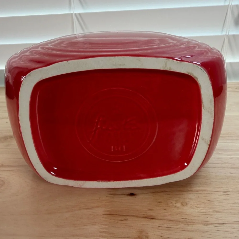 Vintage Fiesta Scarlet Red Glazed Ceramic Dishwasher Safe Large Disk Pitcher